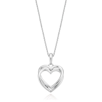 Sterling Silver Double Heart Pendant