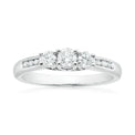 9ct White Gold Round Brilliant Cut with 1/2 CARAT tw of Diamonds Ring