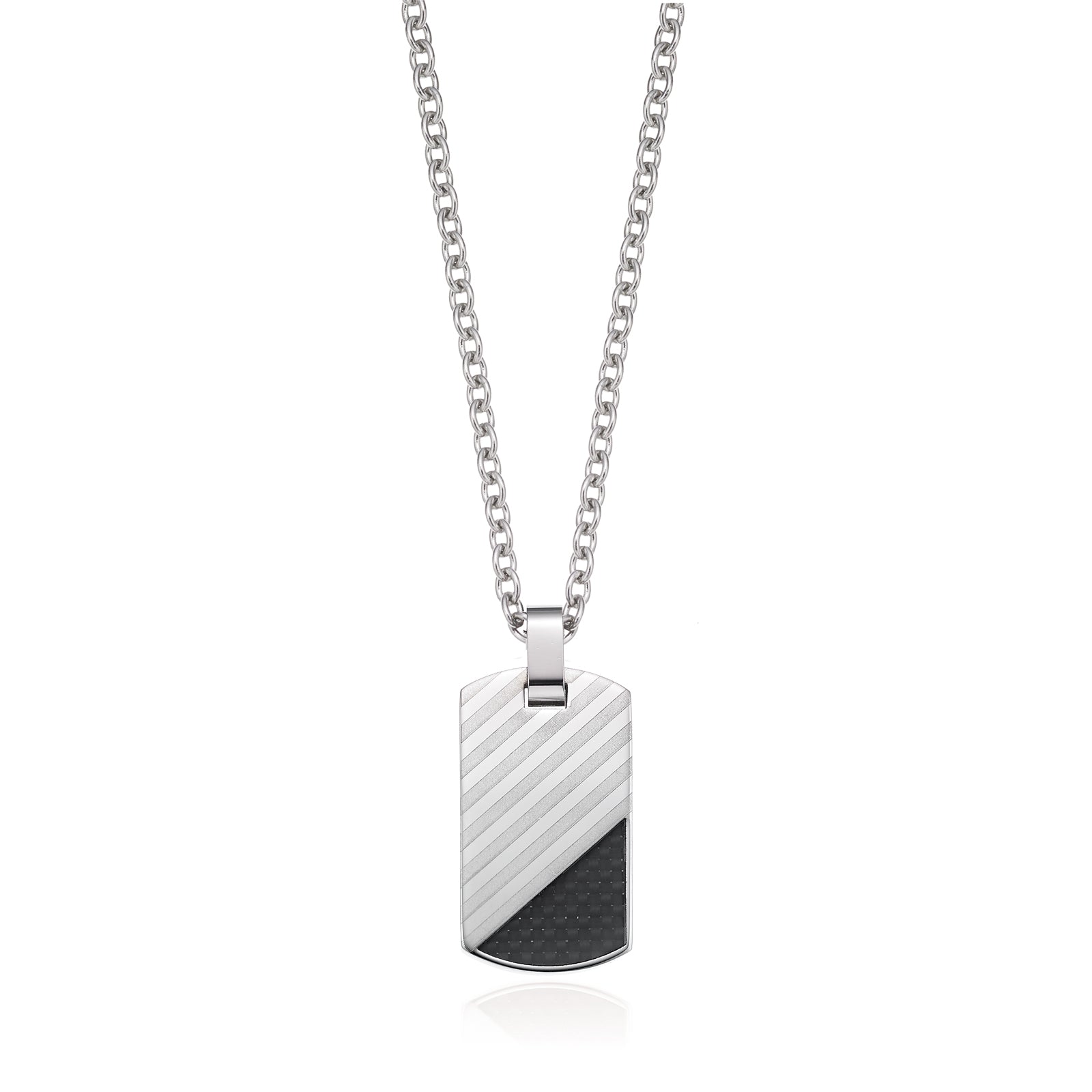Tensity Stainless Steel Dog Tag Pendant and Chain