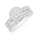 9ct White Gold with Round Cut 1/2 CARAT tw of Diamonds Engagement Ring