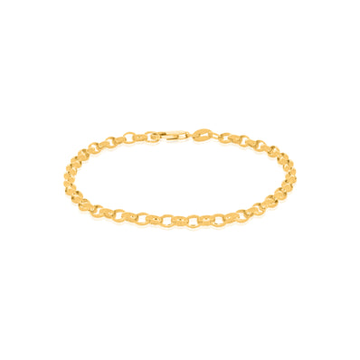 9ct Yellow Gold Oval Belcher Bracelet