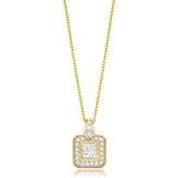 New York 14ct Yellow Gold Princess Cut with 1/3 CARAT tw of  Diamond Pendant