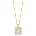 New York 14ct Yellow Gold Princess Cut with 1/3 CARAT tw of  Diamond Pendant
