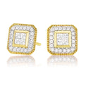 New York 14ct Yellow Gold Princess Cut with 1/3 CARAT tw of Diamonds Stud Earrings