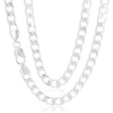 Sterling Silver 60 cm Diamond Cut Bevel Curb Chain