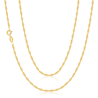 9ct Yellow Gold 45cm Singapore Chain