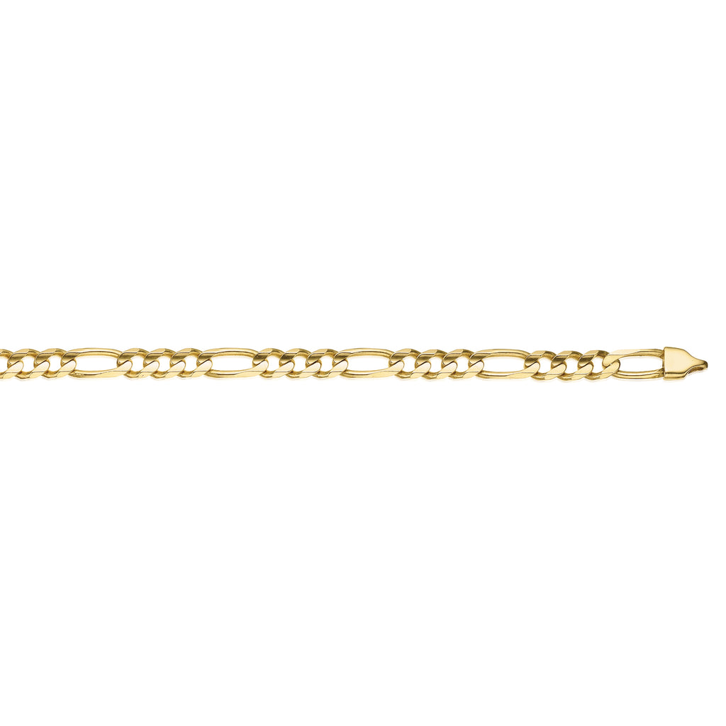 9ct Yellow Gold 21cm Figaro Bracelet