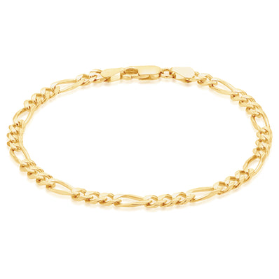 9ct Yellow Gold 19cm Figaro Bracelet