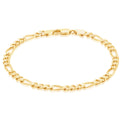 9ct Yellow Gold 19cm Figaro Bracelet