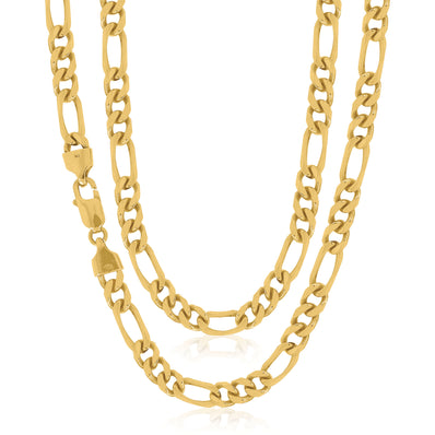 9ct Yellow Gold 55cm Figaro Chain