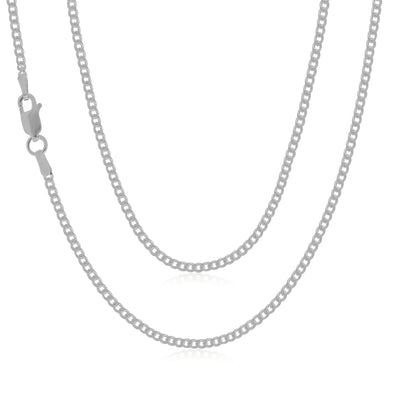 Sterling Silver 60cm Diamond Cut Curb Chain