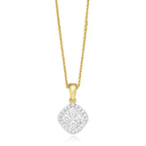 9ct Two Tone Gold Round Brilliant Cut with 1/2 CARAT tw of  Diamond Pendant