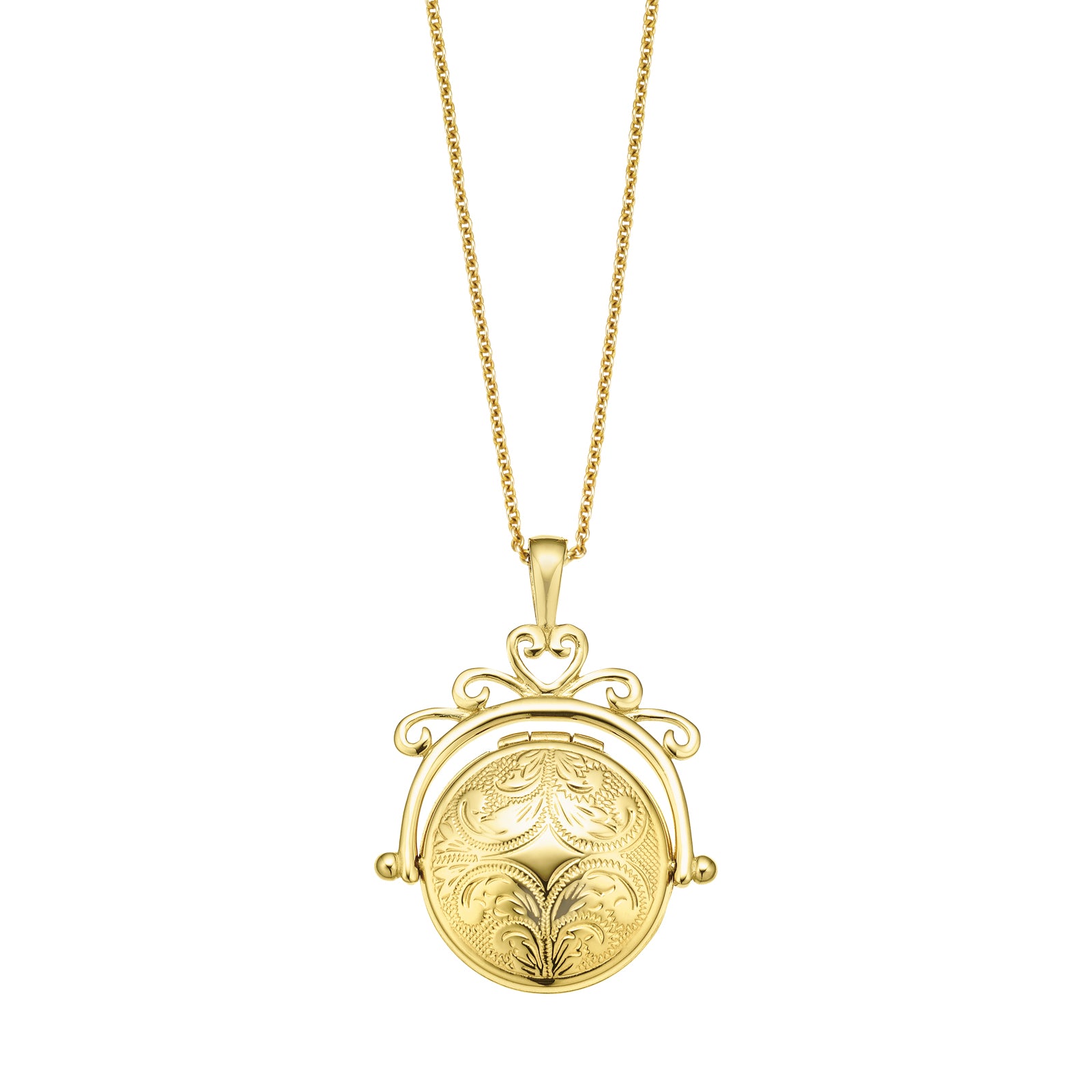 9ct Yellow Gold Round Spinner Locket