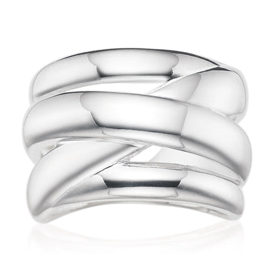 Sterling Silver Crossover Ring