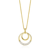 9ct Two Tone Gold Round Brilliant Cut with 0.05 CARAT tw of Diamond Pendant