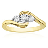 9ct Yellow Gold Round Brilliant Cut with 0.10 CARAT tw of Diamonds Ring
