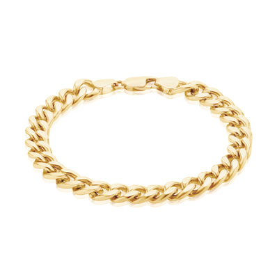 9ct Yellow Gold & Silver-filled 21cm Curb Bracelet