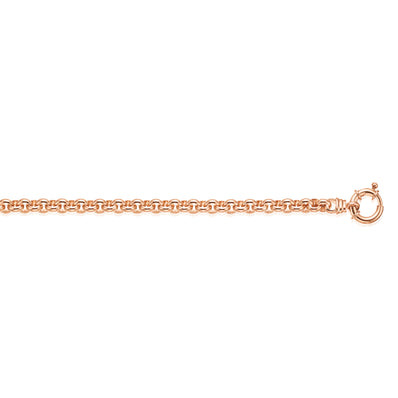 9ct Rose Gold & Silver-filled 19cm Belcher with Bolt  Bracelet