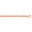 9ct Rose Gold & Silver-filled 19cm Belcher Bracelet with Cubic Zirconia and Bolt Ring