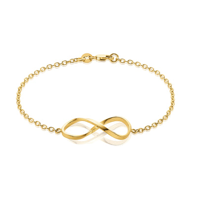 9ct Yellow Gold & Silver-filled 19cm Infinity Bracelet