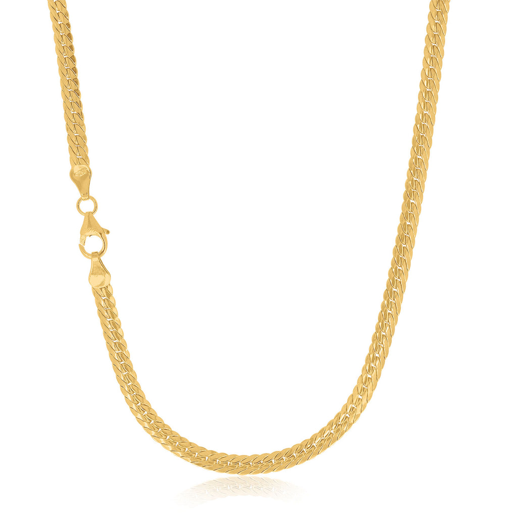 10K Yellow Gold Herringbone Chain – HipHopBling