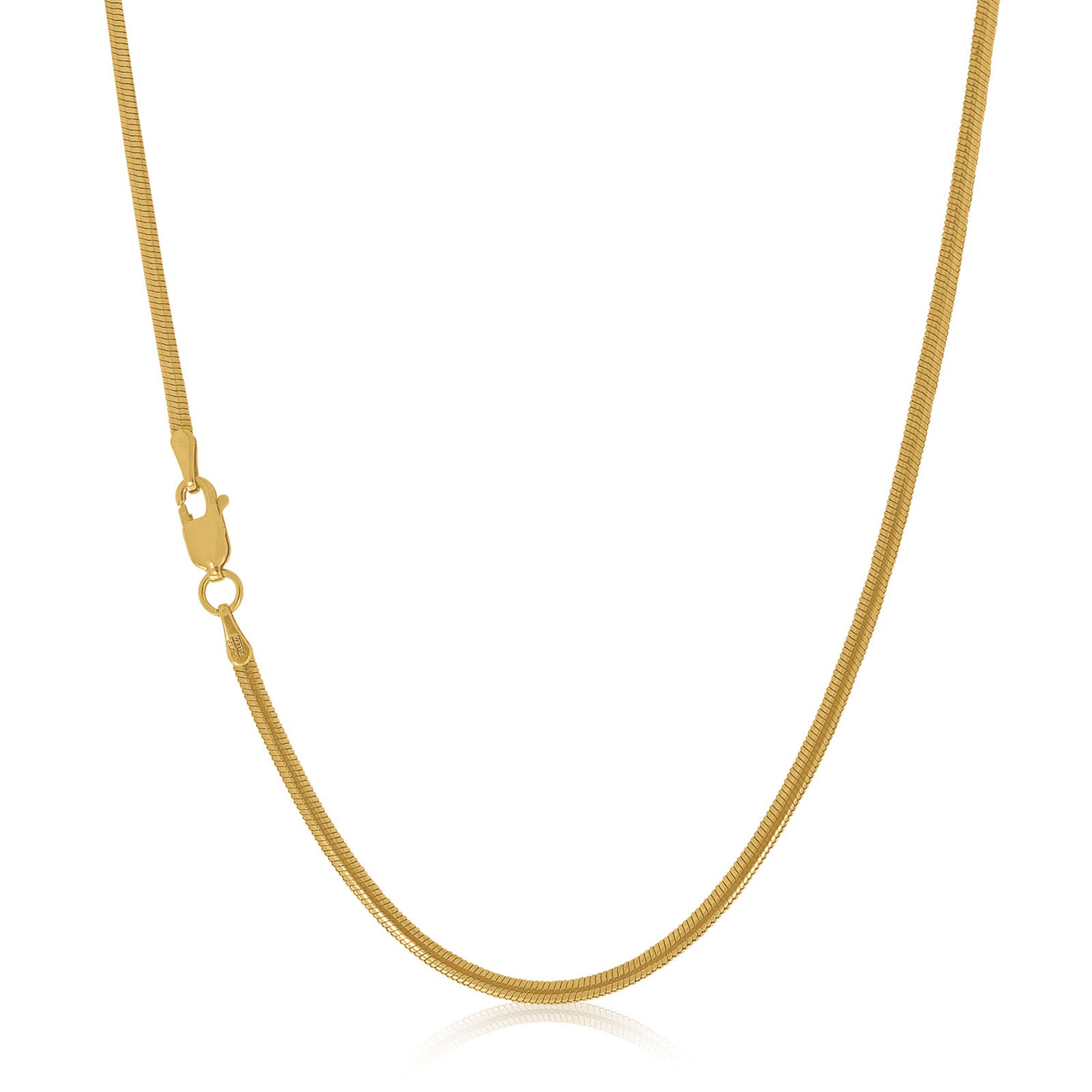 9ct Yellow Gold Silver Filled 45cm Snake Chain