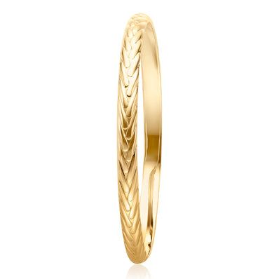 9ct Yellow Gold & Silver-filled Foxtail Pattern Bangle