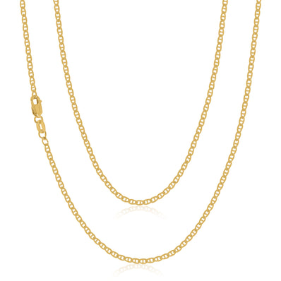 9ct Yellow Gold & Silver-filled 45cm Anchor Chain Necklace