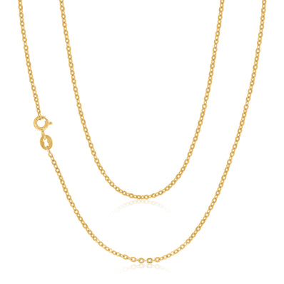 9ct Yellow Gold & Silver-filled 45cm Round Belcher Chain