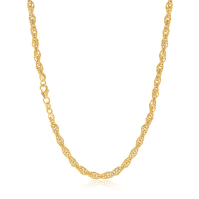 9ct Yellow Gold & Silver-filled 45cm Singapore Chain