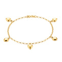 9ct Yellow Gold & Silver-filled 19cm Oval Belcher and Hearts Bracelet