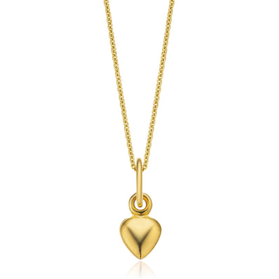 9ct Yellow Gold & Silver-filled Heart Pendant