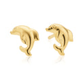 9ct Yellow Gold & Silver-filled Dolphin Stud Earrings