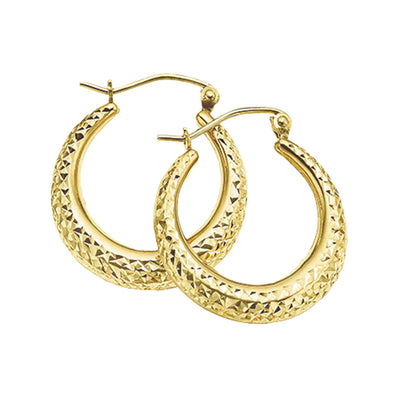 9ct Yellow Gold & Silver-filled Hoop Earrings
