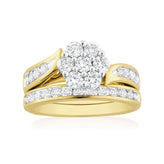 9ct Two Tone Gold Round Brilliant Cut with 1.35 CARAT tw of Diamonds Ring