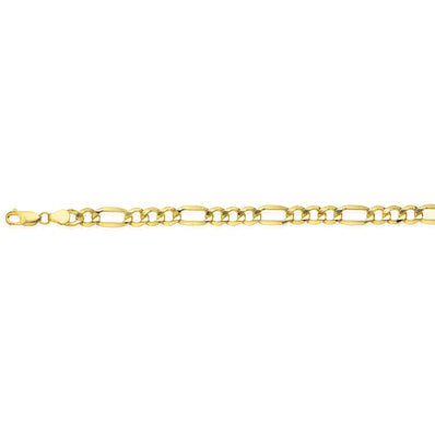 9ct Yellow Gold & Silver-filled 21cm Figaro Bracelet