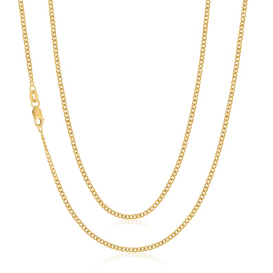 9ct Yellow Gold & Silver-filled 55cm Curb Chain