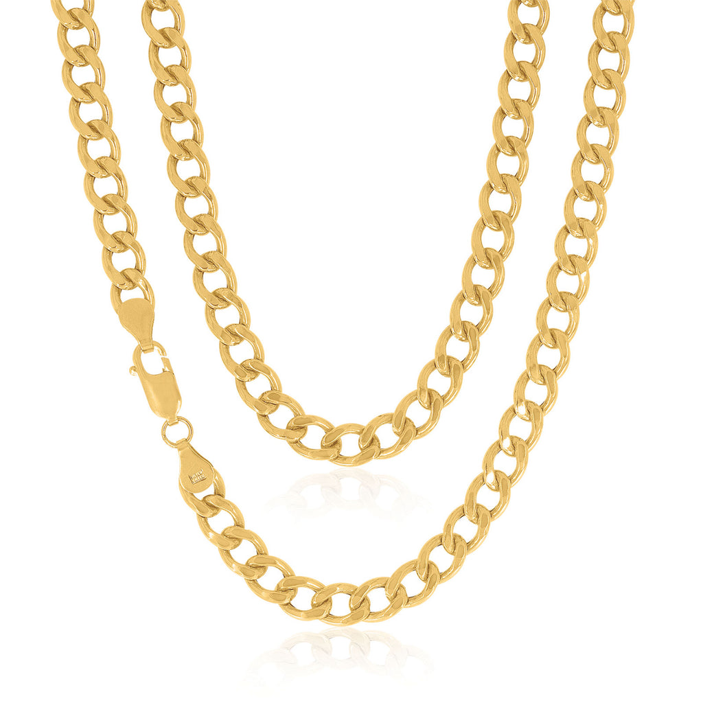 9ct Yellow Gold & Silver-filled 55cm Curb Chain