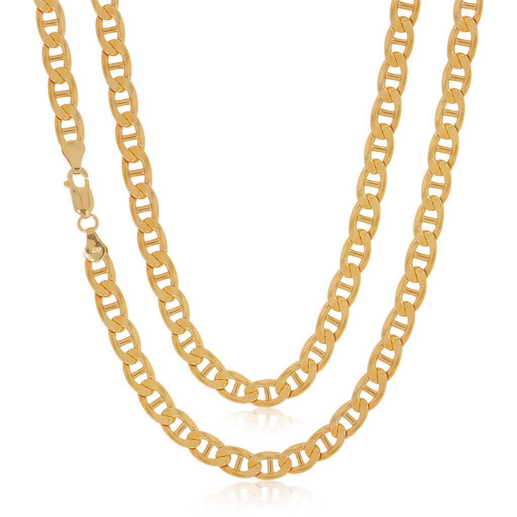 9ct Yellow Gold & Silver-filled 55cm Anchor Chain Necklace