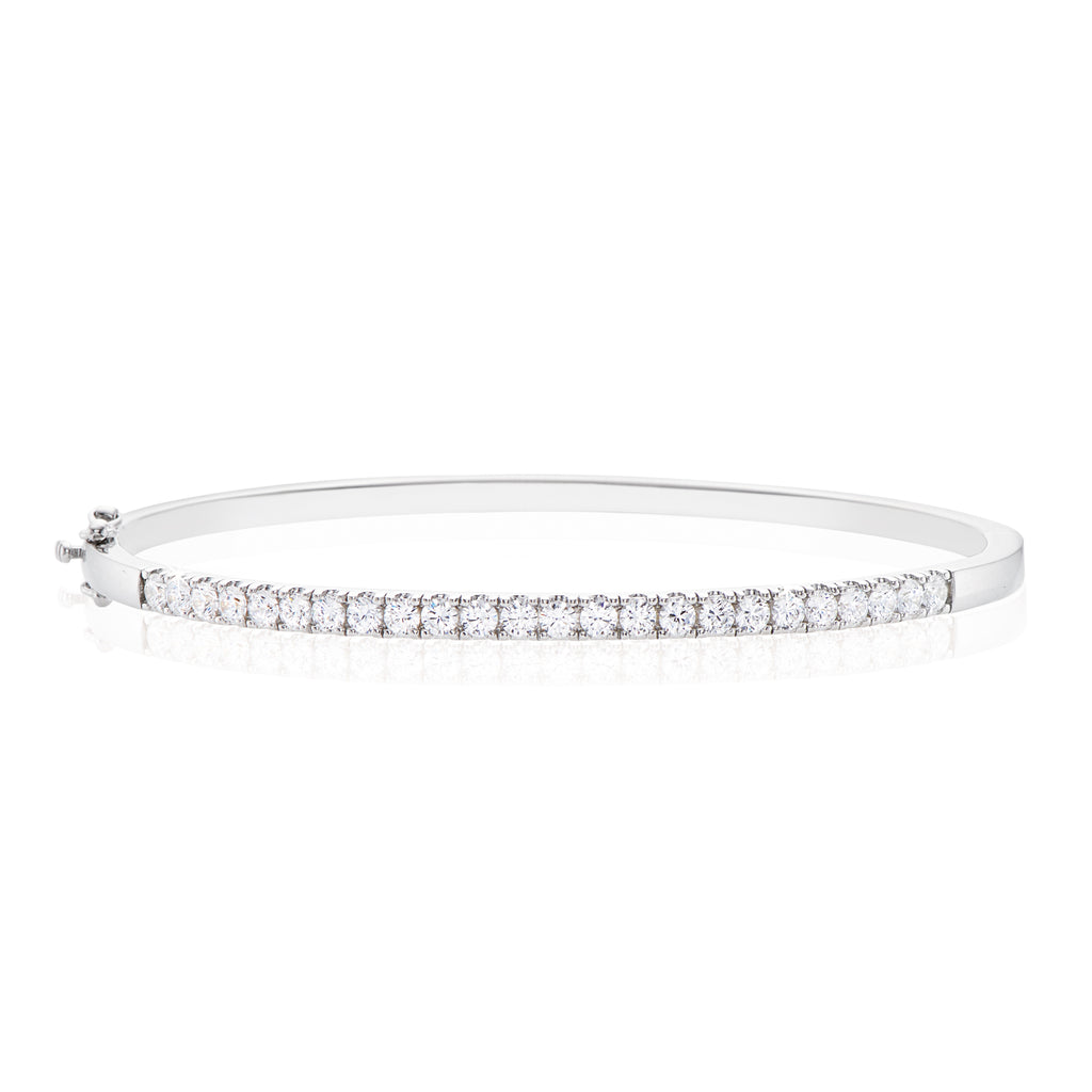 KISS Sterling Silver Cubic Zirconia with Swarovski Elements Bangle
