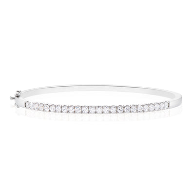 KISS Sterling Silver Cubic Zirconia with Swarovski Elements Bangle