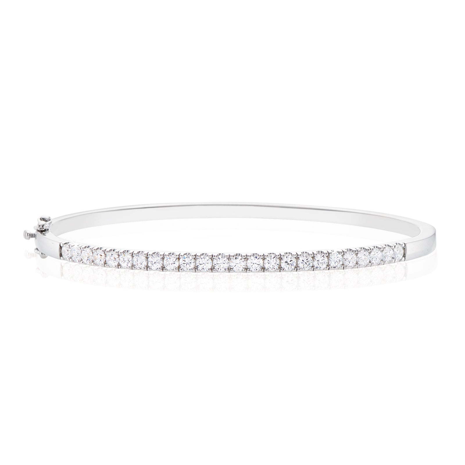 KISS Sterling Silver Cubic Zirconia Bangle