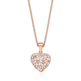 Eclipse Sterling Silver Heart Necklace Made with Austrian Crystals Pendant