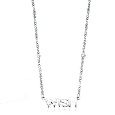 Sterling Silver Diamond Set Wish Necklace Pendant
