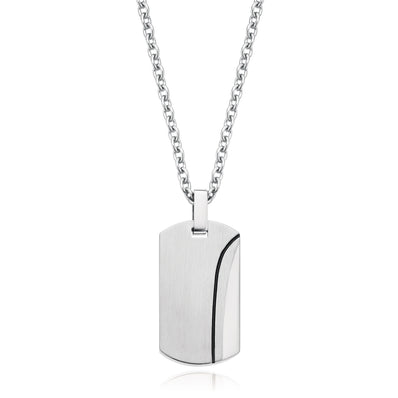 Tensity Stainless Steel Dog Tag Pendant and Chain
