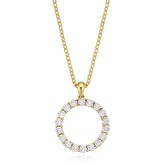 9ct Two Tone Gold Round Brilliant Cut with 1/4 CARAT tw of Diamond Pendant