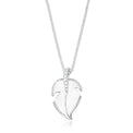 Sterling Silver Diamond Set Leaf Pendant