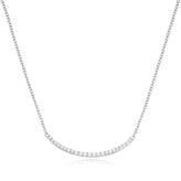 Sterling Silver 40-45cm Adjustable Cubic Zirconia Bar Necklace