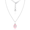 Lily and Lotty Sterling Silver Round Brilliant Cut Diamond Set Pink Enamel Locket Pendant