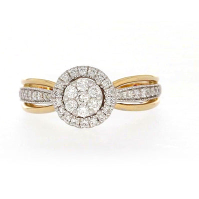 London 9ct Two Tone Gold Round Brilliant Cut with 1/2 CARAT tw of Diamonds Ring